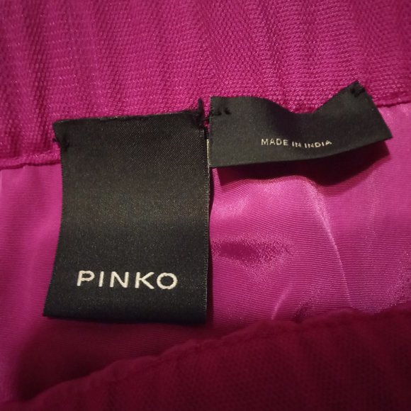 Pinko Sequin Galore Pink Maxi Tube Skirt Holiday Party  Side Zipper Sz S - Picture 4 of 4